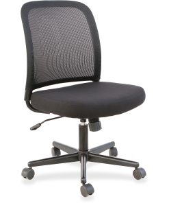 LYS NuSparc Mesh Back Armless Mesh/Fabric Task Chair, Black 2