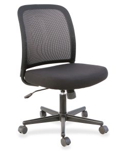 LYS NuSparc Mesh Back Armless Mesh/Fabric Task Chair, Black