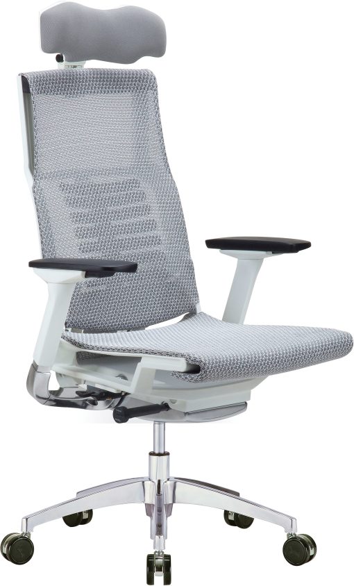 Raynor® Powerfit Ergonomic Mesh High-Back Executive Office Chair, Gray/White - Image 2
