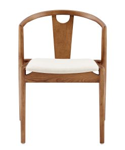 Eurostyle Blanche Fabric Side Chair, Natural/Walnut 2