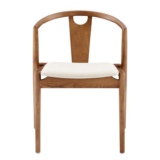 Eurostyle Blanche Fabric Side Chair, Natural/Walnut - Image 2