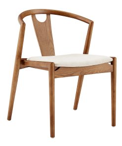 Eurostyle Blanche Fabric Side Chair, Natural/Walnut