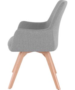 Lorell® Flannel Guest Chair With Wood Legs, Gray 2