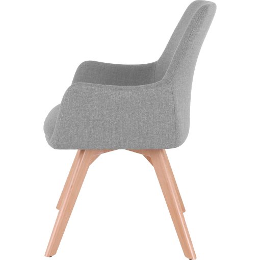 Lorell® Flannel Guest Chair With Wood Legs, Gray - Image 2