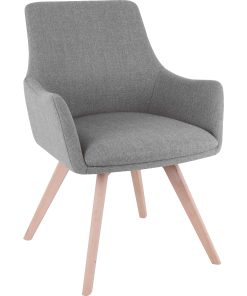 Lorell® Flannel Guest Chair With Wood Legs, Gray