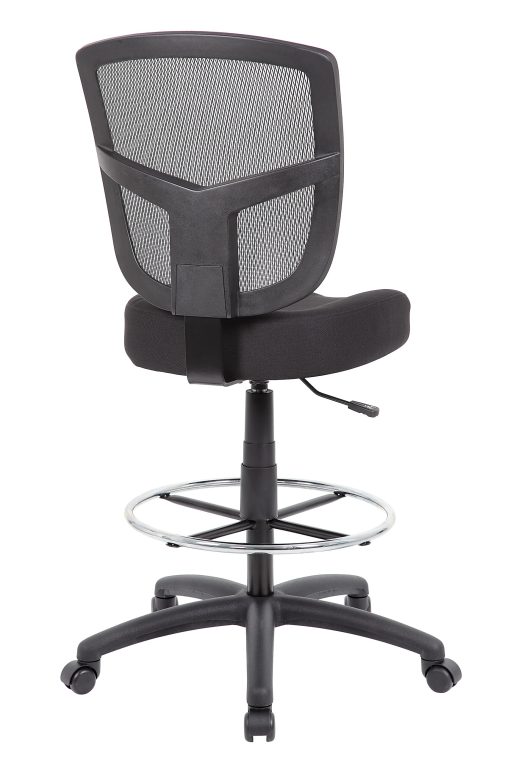 Boss Office Products Contract Mesh Armless Drafting Stool With Back, Black - Image 2
