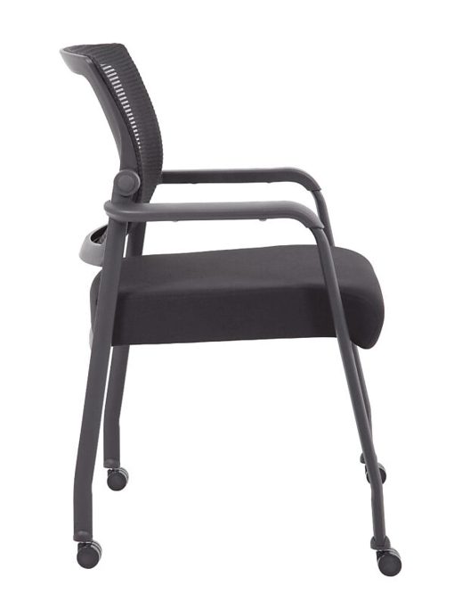 Boss Office Products 4-Legged Guest Chair With Casters, Black - Image 2