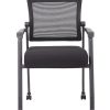 Boss Office Products 4-Legged Guest Chair With Casters, Black