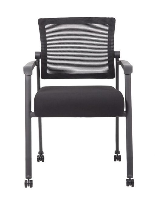 Boss Office Products 4-Legged Guest Chair With Casters, Black