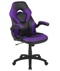 Flash Furniture X10 Ergonomic LeatherSoft High-Back Racing Gaming Chair, Purple/Black 2