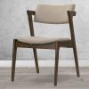 Glamour Home Auden Upholstered Fabric Dining Accent Chairs, Beige/Dark Brown, Pack Of 2 Chairs