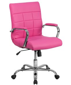 Flash Furniture Vinyl Mid-Back Executive Office Chair, Pink 2