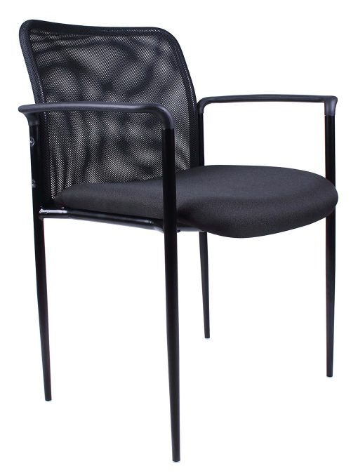 Boss Office Products Mid-Back Armless Guest Chair With Antimicrobial Vinyl, Black - Image 2