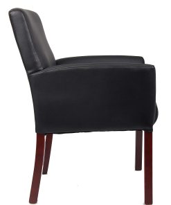 Boss Office Products Box-Arm Guest Chair, Black/Mahogany 2