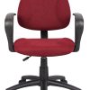 Boss Office Products Fabric Deluxe Posture Task Chair With Loop Arms, Burgundy/Black