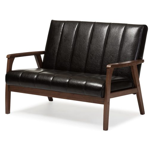 Baxton Studio Luisa Loveseat, Dark Brown/Cocoa - Image 2