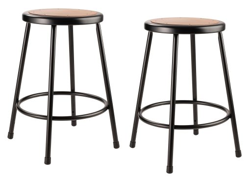 National Public Seating Hardboard Science Stools, 24"H, Brown/Black, Pack Of 2 Stools