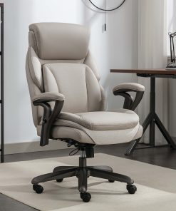 Serta® SmartLayers™ Everett Big & Tall Ergonomic Vegan Leather High-Back Executive Office Chair, Taupe/Dark Gray, BIFMA Compliant