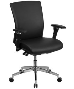 Flash Furniture HERCULES Series 24/7 Intensive-Use Ergonomic Mid-Back Executive Multifunction Office Chair, Black LeatherSoft/Gray -GOWY857 2