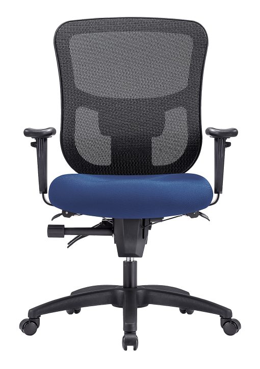 WorkPro® 9500XL Series Big & Tall Ergonomic Mesh/Premium Fabric Mid-Back Chair, Black/Royal Blue, BIFMA Compliant - Image 2