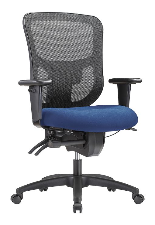 WorkPro® 9500XL Series Big & Tall Ergonomic Mesh/Premium Fabric Mid-Back Chair, Black/Royal Blue, BIFMA Compliant