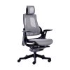 Martha Stewart Eloise Upholstered Office Chair, Grey White Fabric/Polished Nickel Frame 3