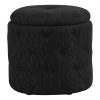 Office Star Erindale Round Storage Ottoman, 18”H x 18-1/2”W x 18-1/2”D, Onyx