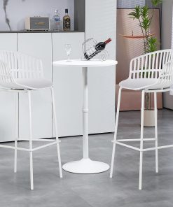 Glamour Home Basil Plastic Barstools With Back, White, Set Of 2 Barstools