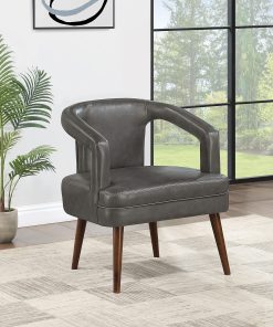 Office Star™ Mason Faux Leather Accent Guest Chair, Pewter 2
