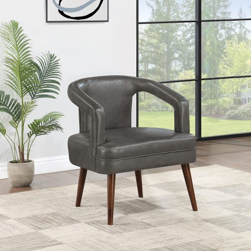 Office Star™ Mason Faux Leather Accent Guest Chair, Pewter - Image 2