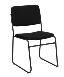 Flash Furniture HERCULES Series High-Density Stacking Chair With Sled Base, Fabric Upholstery, Black 2