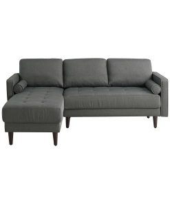 Lifestyle Solutions Lillian Polyester Sectional Sofa, 33-1/2”H x 83-1/8”W x 60-5/8”D, Gray 2