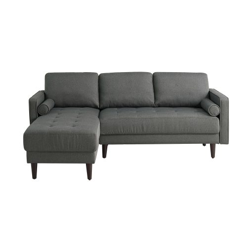 Lifestyle Solutions Lillian Polyester Sectional Sofa, 33-1/2”H x 83-1/8”W x 60-5/8”D, Gray - Image 2