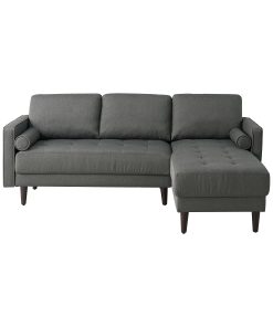 Lifestyle Solutions Lillian Polyester Sectional Sofa, 33-1/2”H x 83-1/8”W x 60-5/8”D, Gray