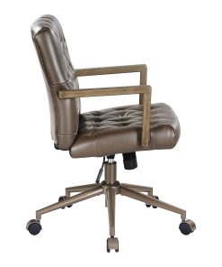 Office Star Waltham Faux Leather High-Back Executive Office Chair, Chocolate 2