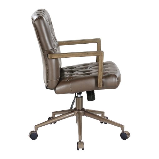 Office Star Waltham Faux Leather High-Back Executive Office Chair, Chocolate - Image 2