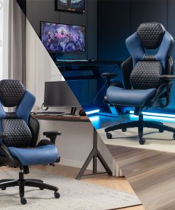 Shaquille O’Neal™ Sciron Big & Tall Ergonomic High-Back Vegan Leather Executive Gaming Office Chair, Black/Blue 2