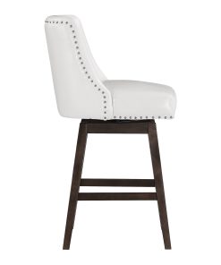 Office Star Granville Faux Leather Swivel Counter Stool, White 2