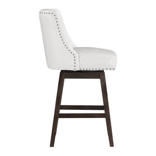 Office Star Granville Faux Leather Swivel Counter Stool, White - Image 2