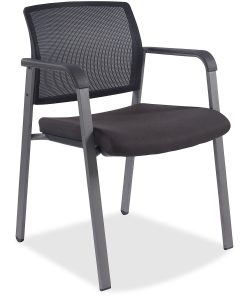 Lorell® Mesh Stackable Guest Chair, Black 2