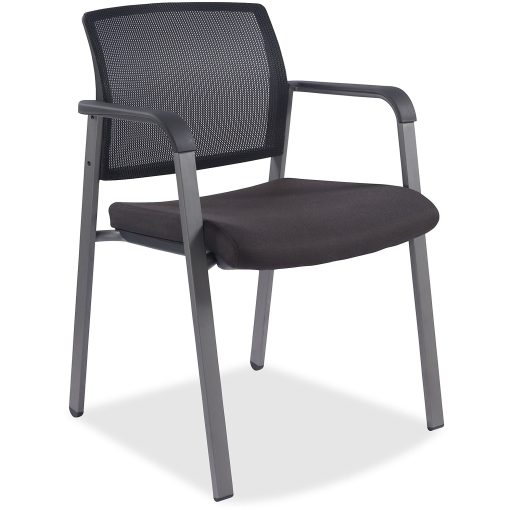 Lorell® Mesh Stackable Guest Chair, Black - Image 2