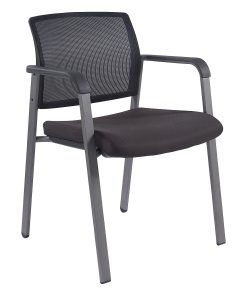 Lorell® Mesh Stackable Guest Chair, Black