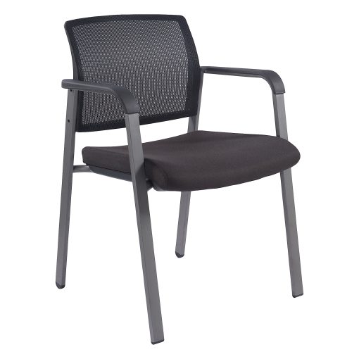 Lorell® Mesh Stackable Guest Chair, Black