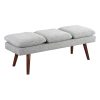 Office Star Amanda Mid-Century Modern Wood Bench, 19-3/4”H x 54”W x 18-1/4”D, Gray
