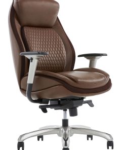 Shaquille O'Neal™ Zethus Ergonomic Bonded Leather High-Back Executive Office Chair, Brown