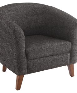 Lorell® Barrel Club Armchair, Fabric, Black