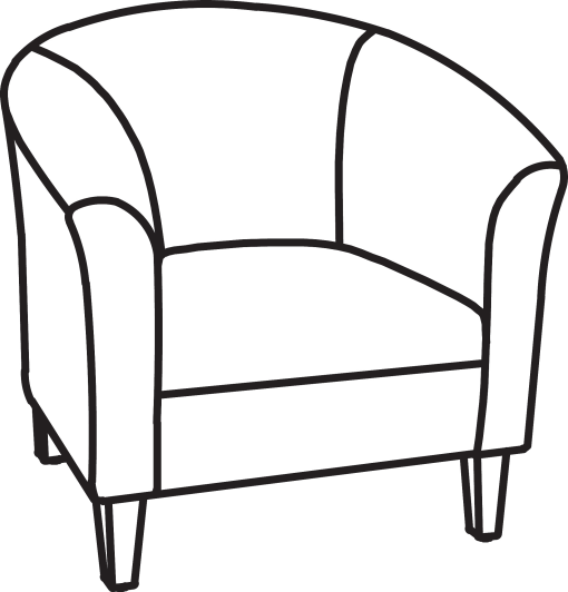 Lorell® Barrel Club Armchair, Fabric, Black - Image 2