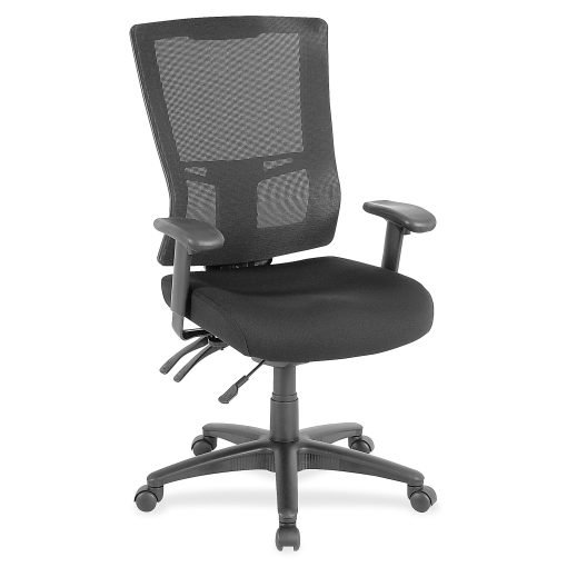 Lorell® Multifunction Ergonomic Mesh High-Back Chair, Black
