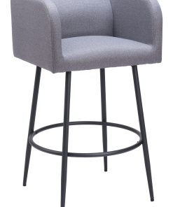 Zuo Horbat Barstools, Gray, Set Of 2 Barstools