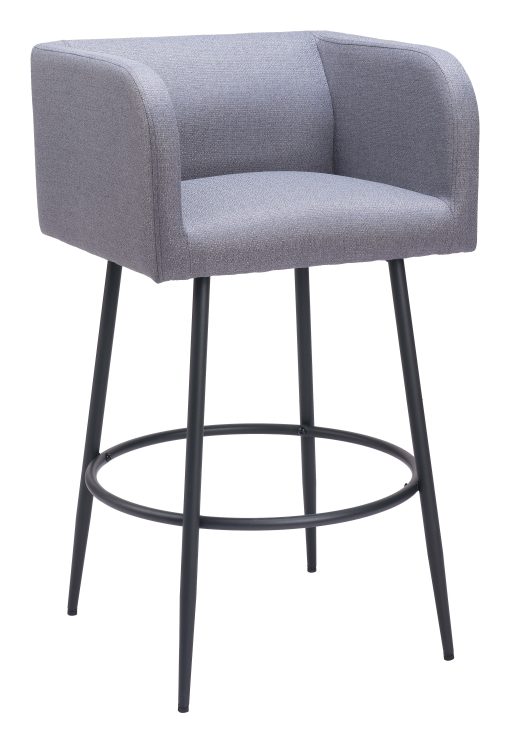 Zuo Horbat Barstools, Gray, Set Of 2 Barstools